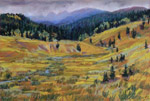 Storm in Rio Grande headwaters plein air pastel by Jeff Potter AVAILABLE