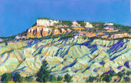 The Blues formation below Powell Point pastel by Jeff Potter  SOLD