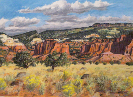 completed Plein Air pastel "Torrey Breaks" by Jeff Potter  SOLD