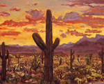 Tucson Sunset oil apinting by Jeff Potter SOLD