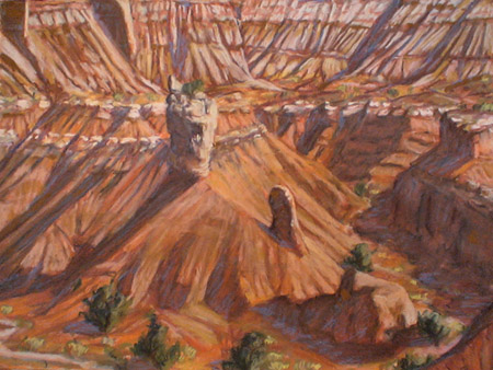 plein air pastel "Under the Angels Palace" by Jeff Potter   SOLD