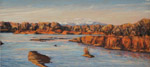 Winter Sunset along Rio Grande Bosque plein air pastel by Jeff Potter AVAILABLE