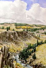 Rio de Los Pinos Gorge watercolor by Jeff Potter   SOLD