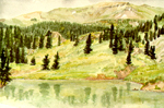 Mix Lake watercolor by Jeff Potter