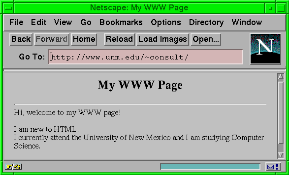 Creating a World Wide Web Page on UNM's AIX Systems