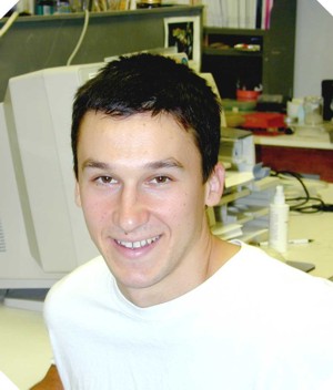 Andrew in our lab, 2002