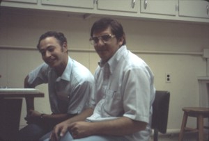 Al Marchiondo in 1975, with Dr. David Landau at an SEM