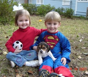 Emmaline & Christian with dog