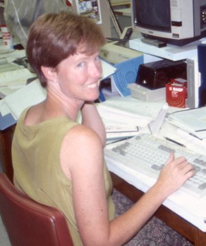 Patty Wilber in the lab, ca. 1995