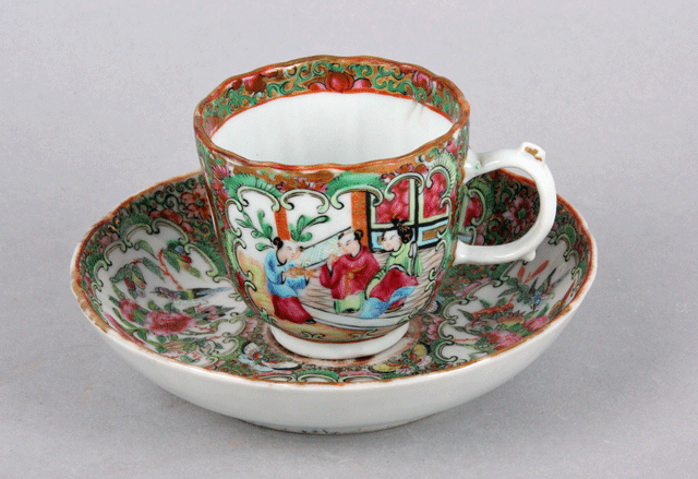Rose Medallion tea cup and saucer