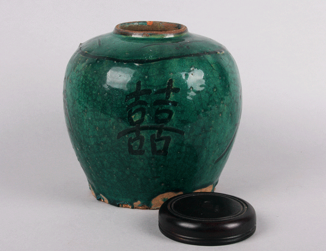 Green glaze pieces