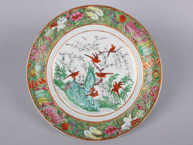 Gilded polychrome plate