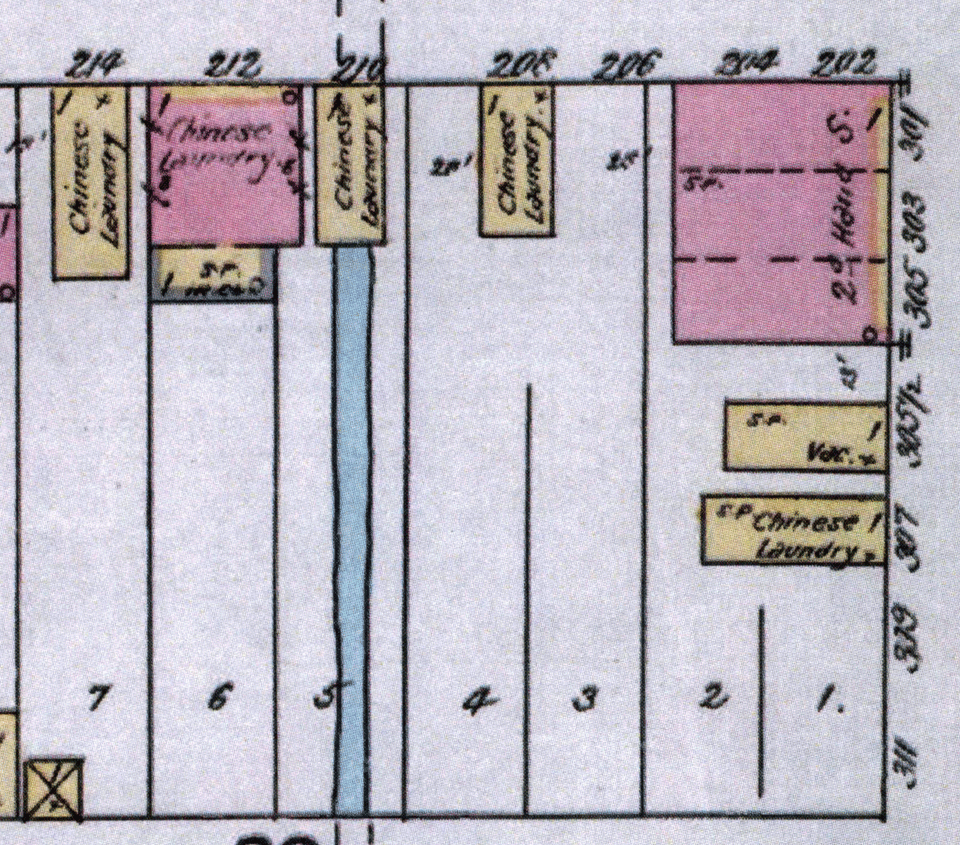 Chinese Laundries on an Albuquerque street corner, 1898